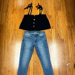 Button up, flowy crop top